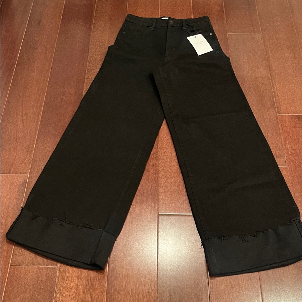 New with tags Hidden jeans Los Angeles high rise wide leg black cuffed size 27